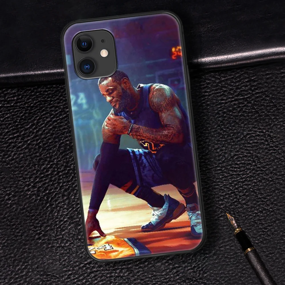 

Basketball LeBron King James Phone Case For Iphone 5 5S SE 2020 6 6S 7 8 Plus 11 12 Mini X XS XR Pro Max black Funda Fashion