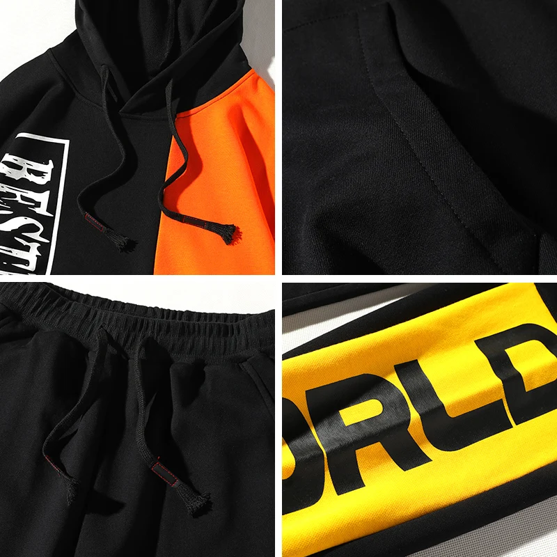 GOESRESTA 2020 Fashion Men's Set Spring And Autumn 2 Pieces Hoodie + Sports Pants Suit Casual Street Jogging Print Men | Мужская