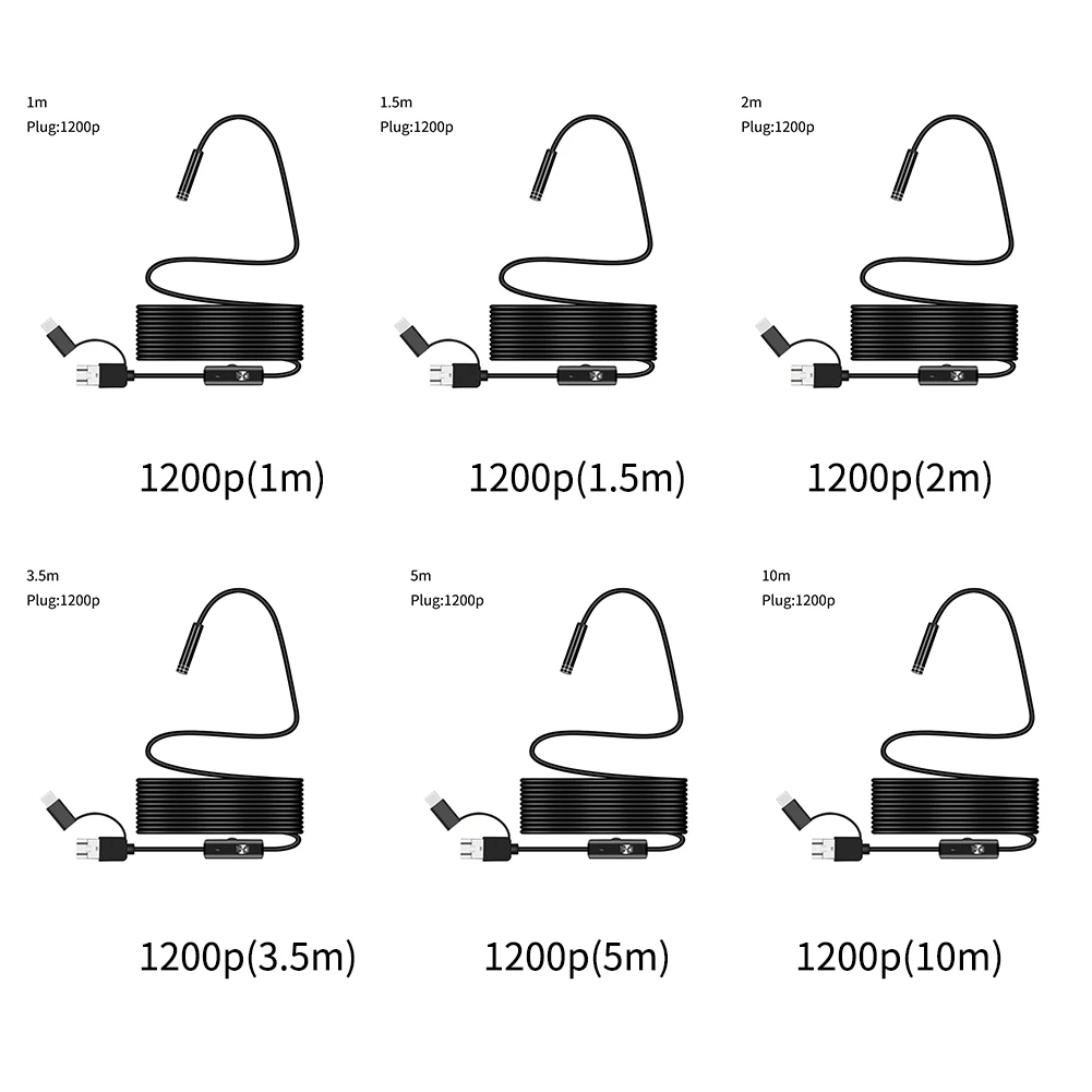 Водонепроницаемый ноутбук эндоскоп промышленный 8 светодиодный бороскоп