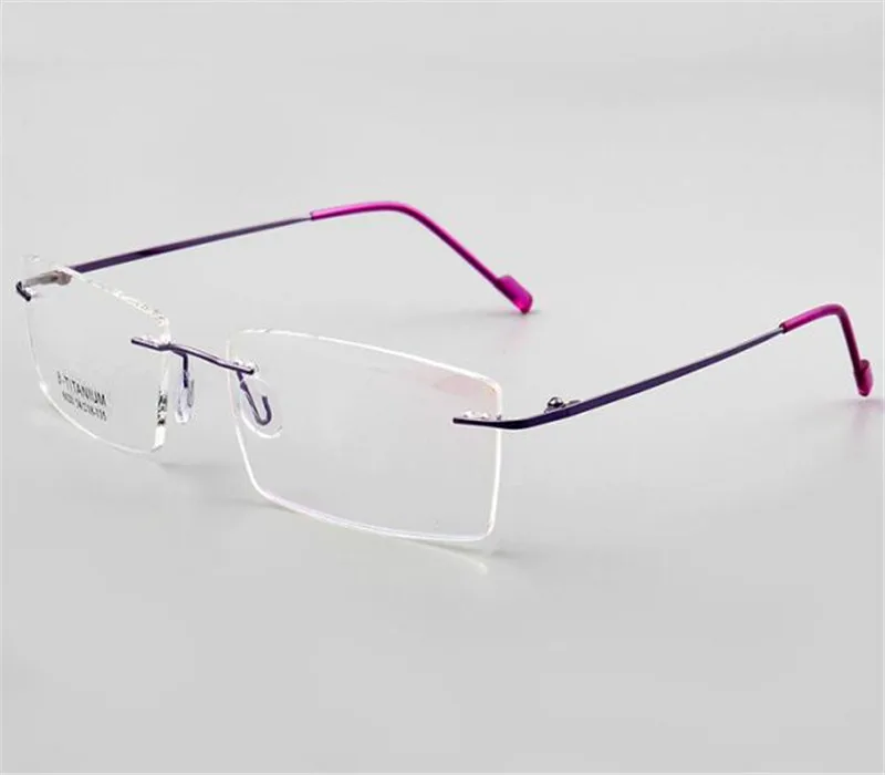 

Rimless B Titanium Glasses Frame Vinatge Unisex Prescription Lens Optical Eyewear Ultralight Anti-reflective Reading Eyeglasses