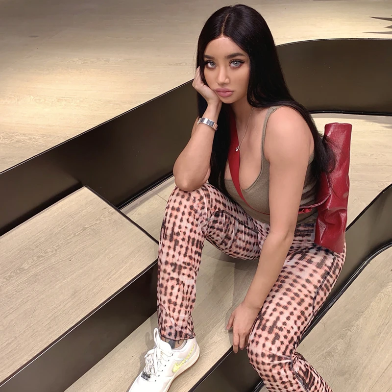 Европейские американские звезды Y2K розовые Сетчатые эластичные ягодицы