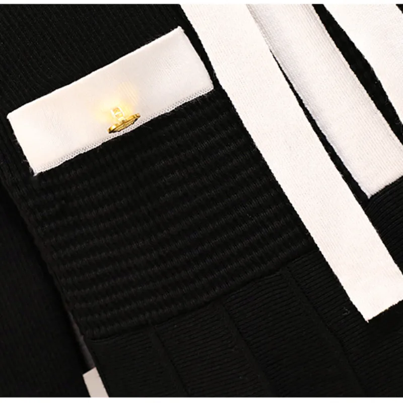 

Plus Size Women Korean Knitting sweater Dress Autumn Winter Long Sleeve BOW Neck office ladies Vintage Dresses Women Vestidos