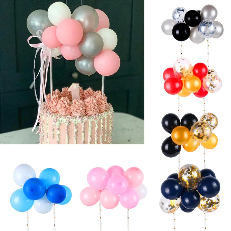 

Wedding Decor Confetti Balloon Cake Topper Baby Shower Mini Latex Craft Cake Topper Birthday Party Decoration For Home Supplies