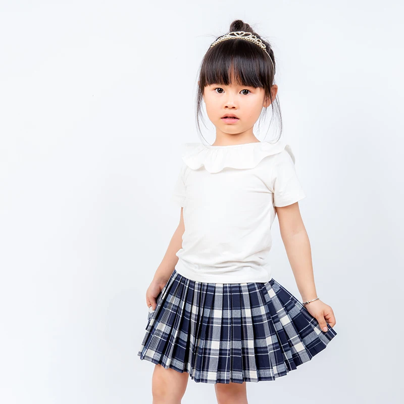 Летние детские юбки новинка 2020 хлопковая клетчатая юбка для девочек в школу