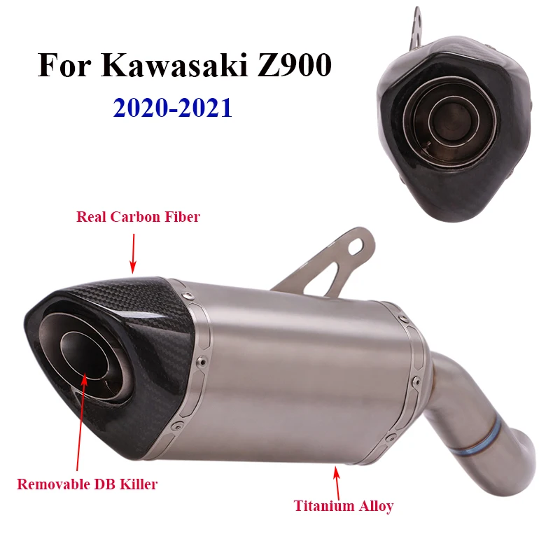 

Silp on for Kawasaki Z900 2020 2021 Motorcycle Exhaust Full Set Titanium Alloy Carbon Connect Link Tube Muffler Pipe Silencer