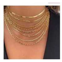 2021 new product retro punk geometric snake chain necklace womens fashion multilayer golden necklace jewelry gift wholesale