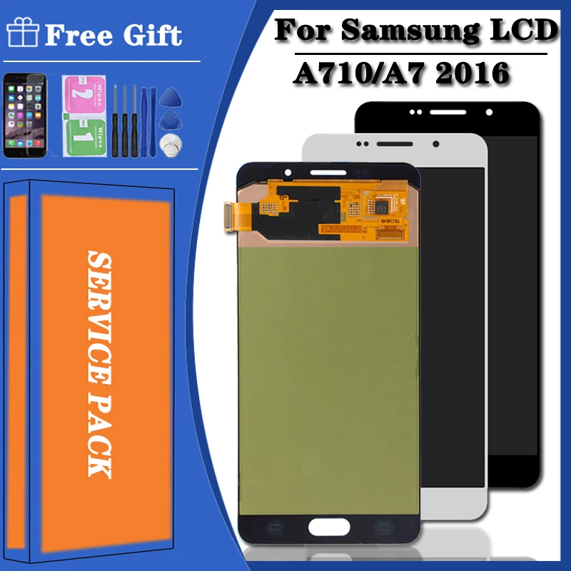 

Original Super Amoled For Samsung Galaxy A7 2016 A710 A710F LCD Display Touch Screen Digitizer Assembly