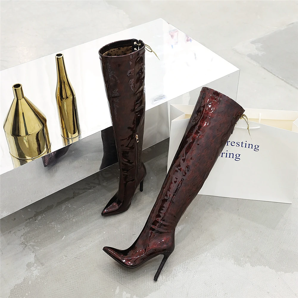 Новинка женские вечерние высокие сапоги SARAIRIS зимние модные облегающие выше