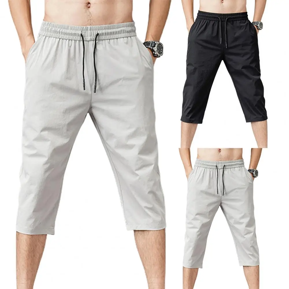 

Comfy Simple Drawstring Low Waist Cropped Trousers Skin-friendly Summer Pants Low Waist Sweatpants