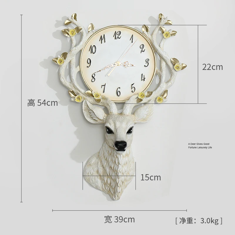 Минималистичные настенные часы в скандинавском стиле с оленем бесшумные для