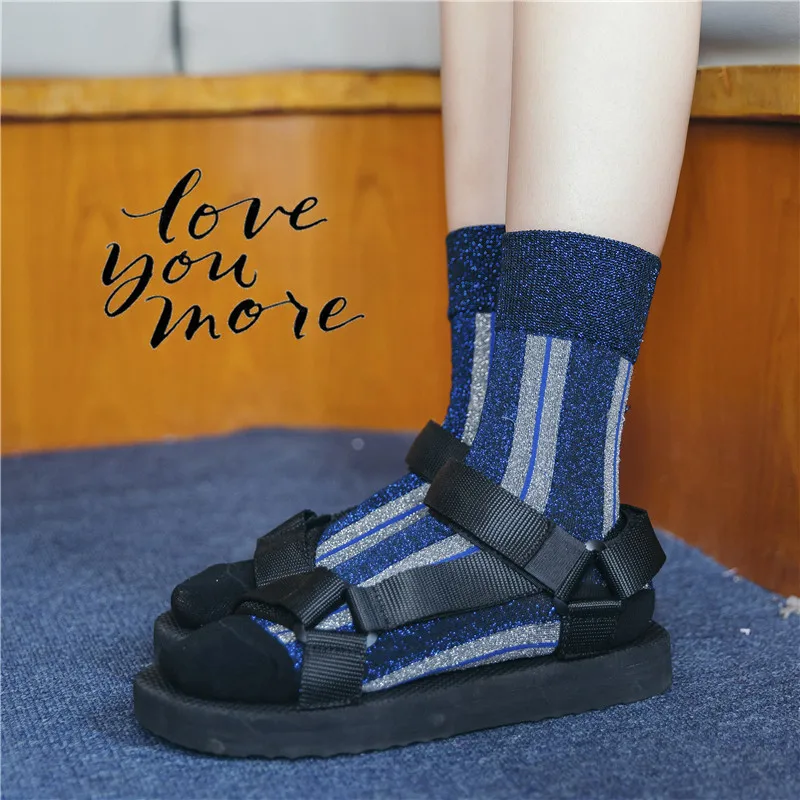 Модные женские носки счастливые трендовые новые модные дикие полосатые