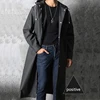 Black Fashion Adult Waterproof Long Raincoat for Men 3