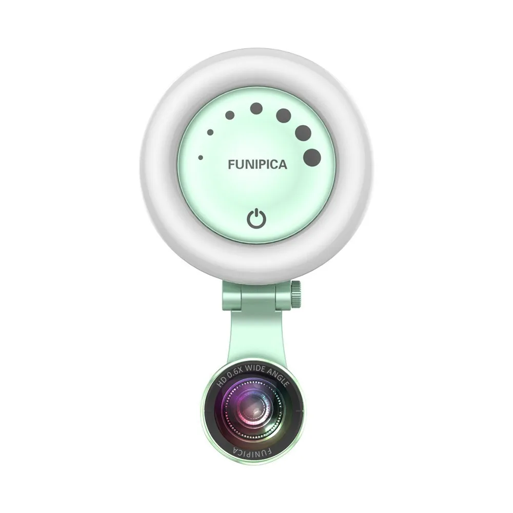 Portable Phone Camera Lens Rechargeable Selfie Ring Light with Undistorted Wide Angle Macro LED Adjustable Brightness | Лампы и