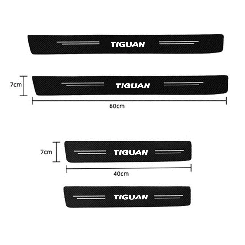 4 шт. кожаные наклейки на пороги автомобиля Tiguan 1 2 MK1 MK2 2021 2019 2020 2018 |