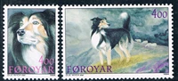 2pcsset new faroe islands post stamp 1994 pet dog stamps mnh