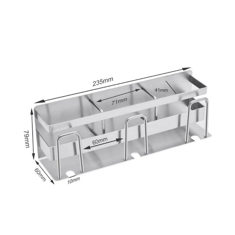 LIXF Stainless Steel Toothbrush Holder Toothpaste Stand Rack Adhesive Bathroom Organizer | Дом и сад