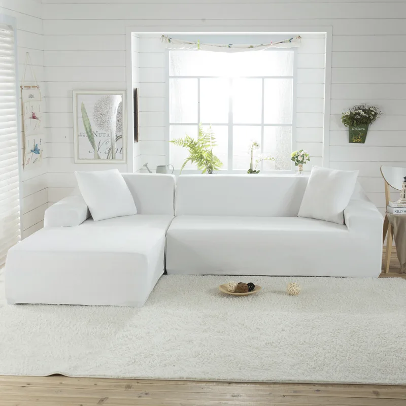 

JDDTON Sofa Cover Living Room Elastic Solid Color Full Cover Slipcovers Chair Protector 1/2/3/4 Seater Sofa Pillowcase BE167