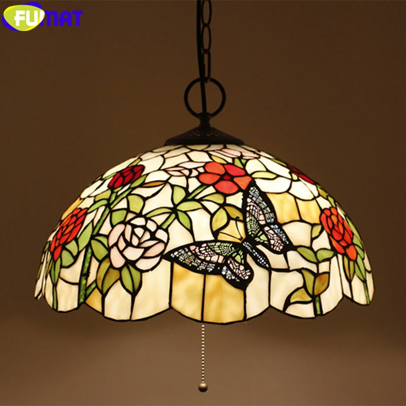 Koop FUMAT Gebrand Hanglamp Rood Geel Rose Vlinder Spider Web Opknoping Lichtpunt Handwerk Arts Home Decor 16