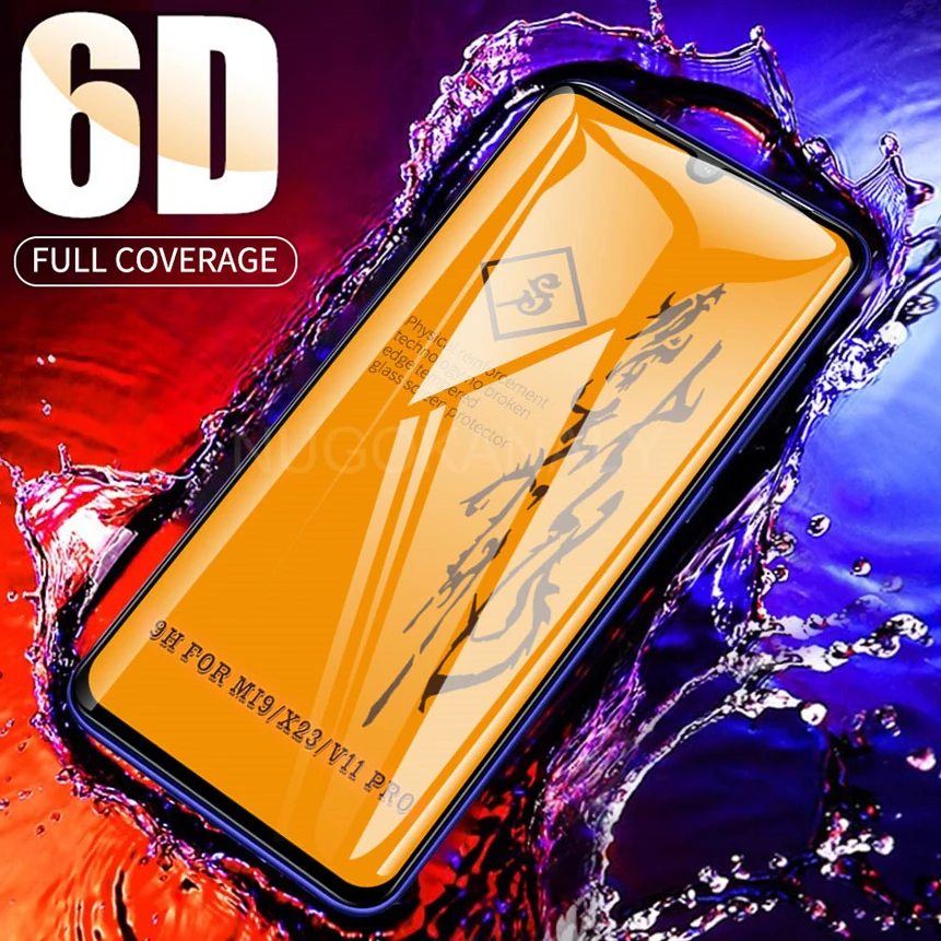 6D полное покрытие закаленное стекло для Xiaomi Redmi Note Mi Pocophone F1 Poco X3 M3 F2 10T 9T 10 9 9S 8 Pro Lite