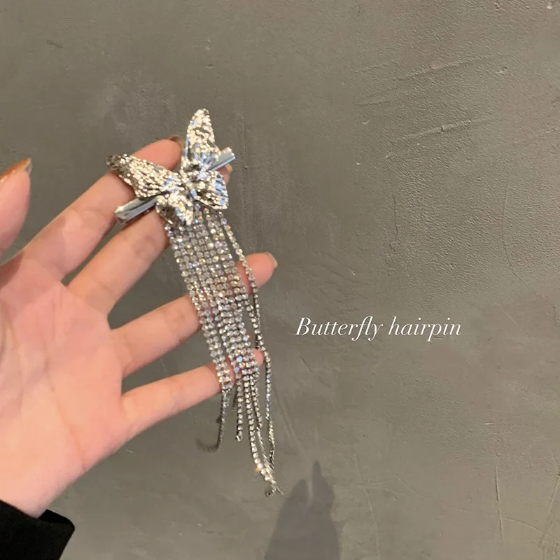 

Butterflies Hair Clips Bow Rhinestone Tassel Hairpin Personalized Hair Accessories Korean Ins Hair Clips Girls Hair Accessories
