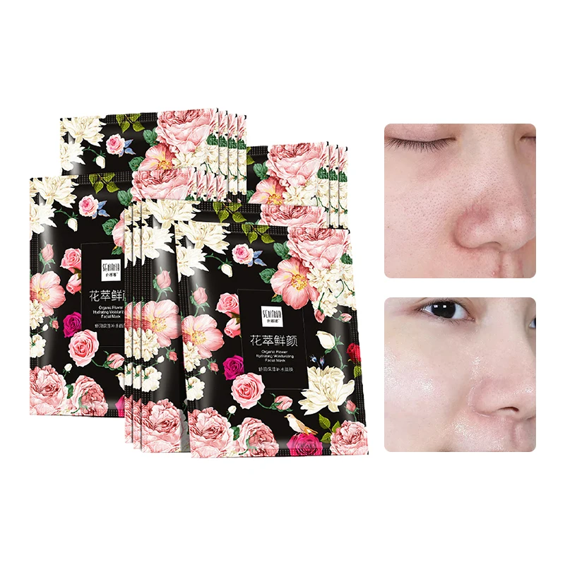

Flower Extract Moisturizing Mask Oil Control Deep Hydrating Skin Rejuvenation and Whitening Brightening Women Skin Care Masks