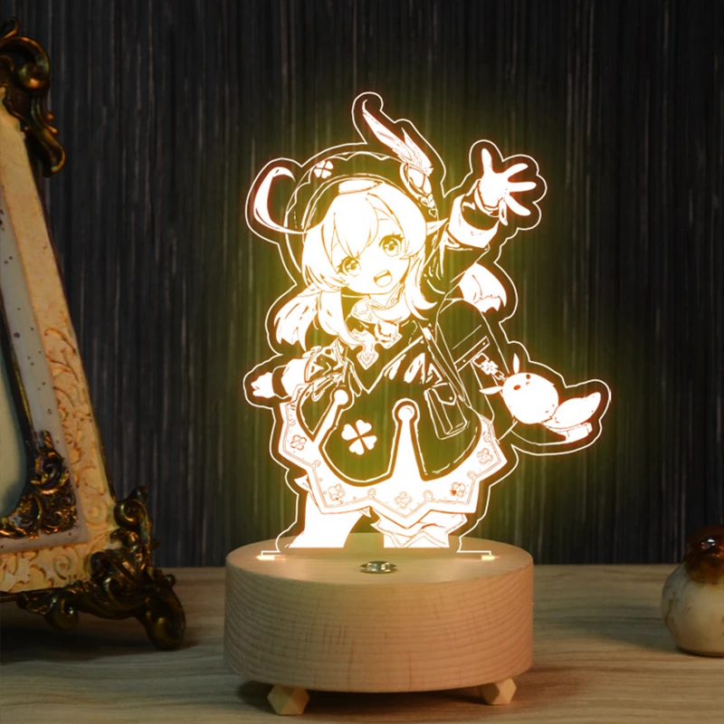 

Аксессуары для косплея Game Genshin Impact DIY аниме Project Klee Keqing светодиодный ночсветильник Bluetooth динамик светящаяся настольная лампа подарки