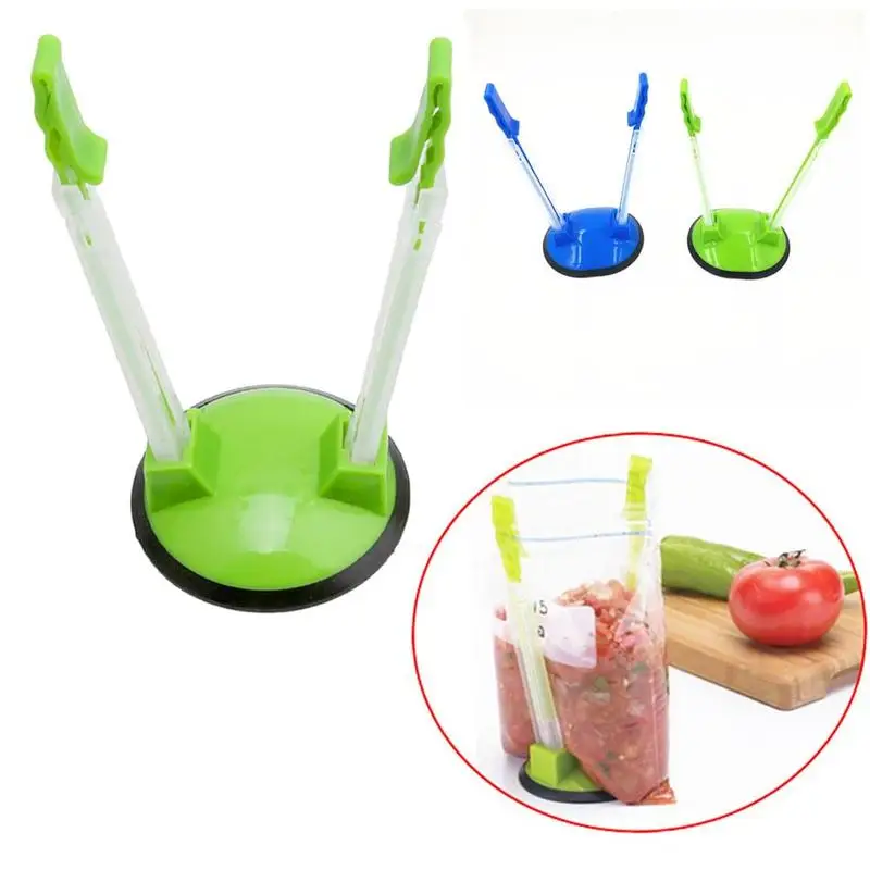 

1Pcs 18.5*9cm Food Bag Holder Hands Free Operation Adjustable Height Food Storage Bag Holder Adjustable Practical Plastic Holder