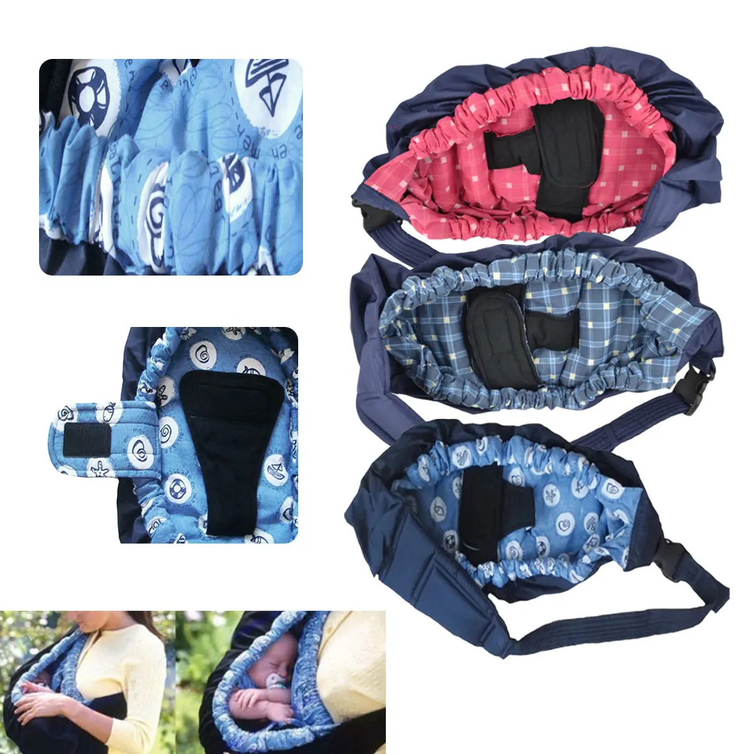 Newborn Baby Carrier Swaddle Sling Infant Nursing Pouch Front Carry Wrap Pure Cotton Breastfeed Feeding Carry Bag