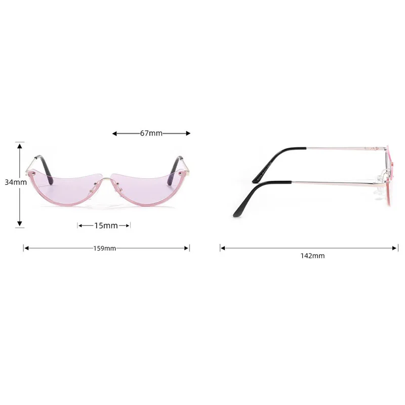

Sun Glasses Fashion Cat Eye Style Semi-Rimless Rimless Sunglasses Women Brand Design Gradient Sun Glasses Oculos De Sol UV400