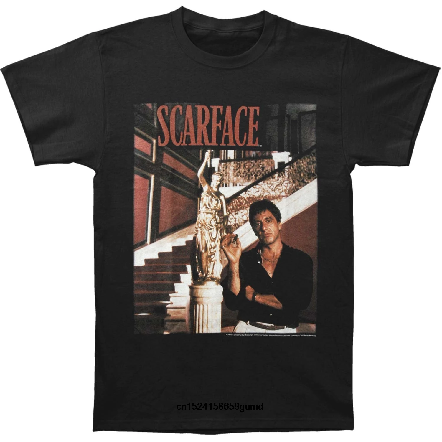 Забавные Для мужчин футболка женская футболка-Новинка новинка Scarface статуя