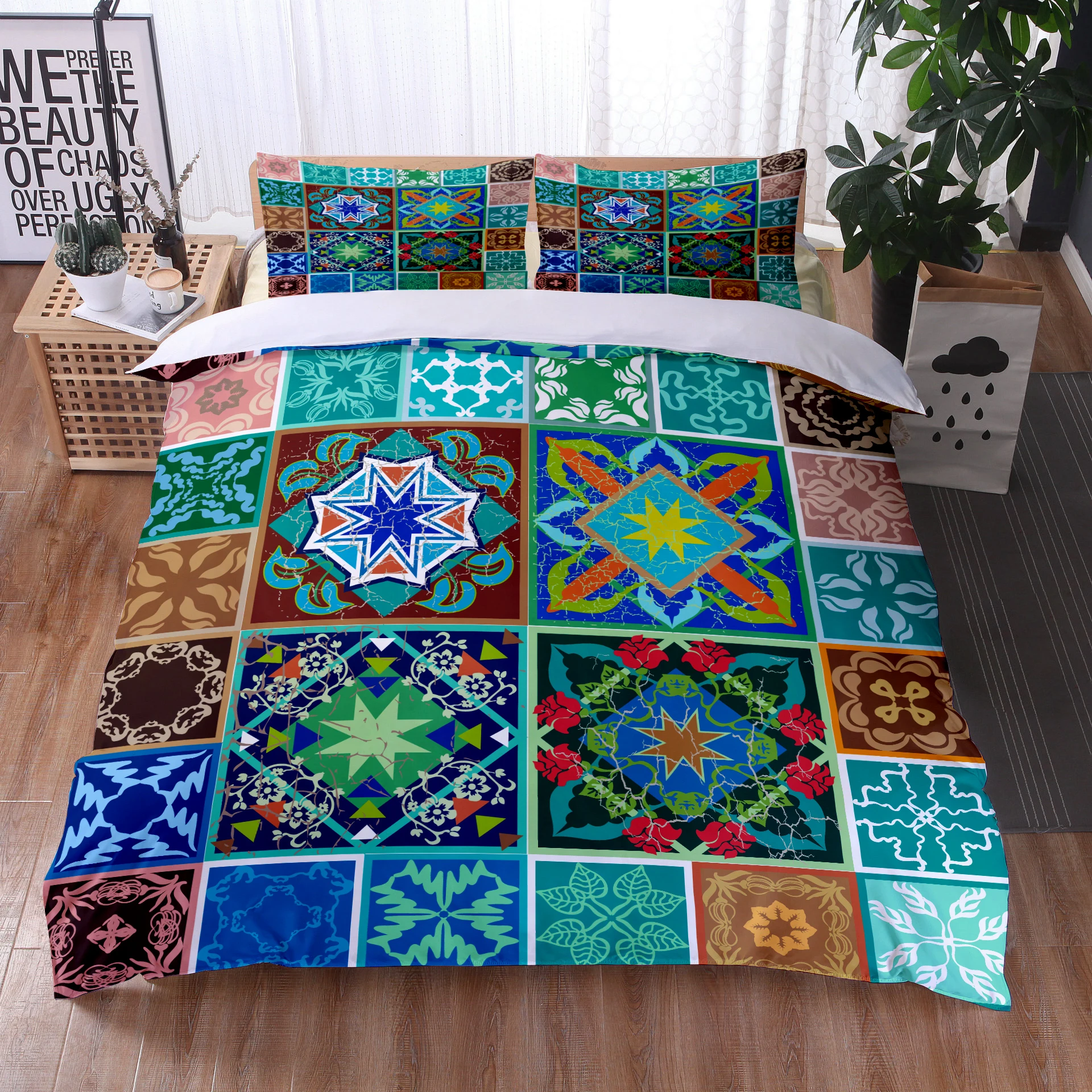 

Bohemia 3D Printing Bedding Set Twin Full Queen King Size Duvet Cover Set Bed Linens Home Textile