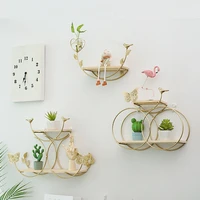 best wooden gold storage racks hanging decor storage box with flower pot house storage rack wall mounted display craft shelves