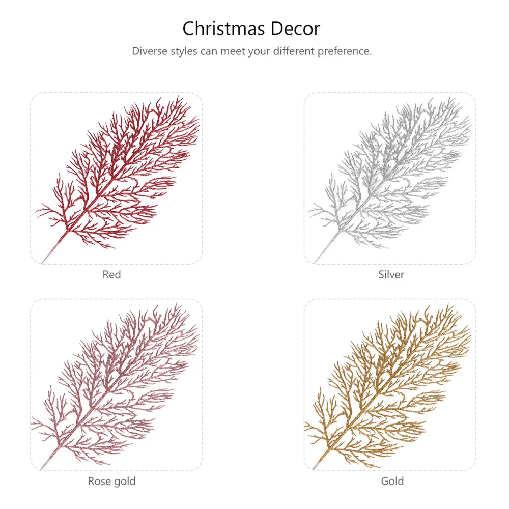 

12PCS Christmas Decoration Leaves Creative Delicate Imitation Photo Props