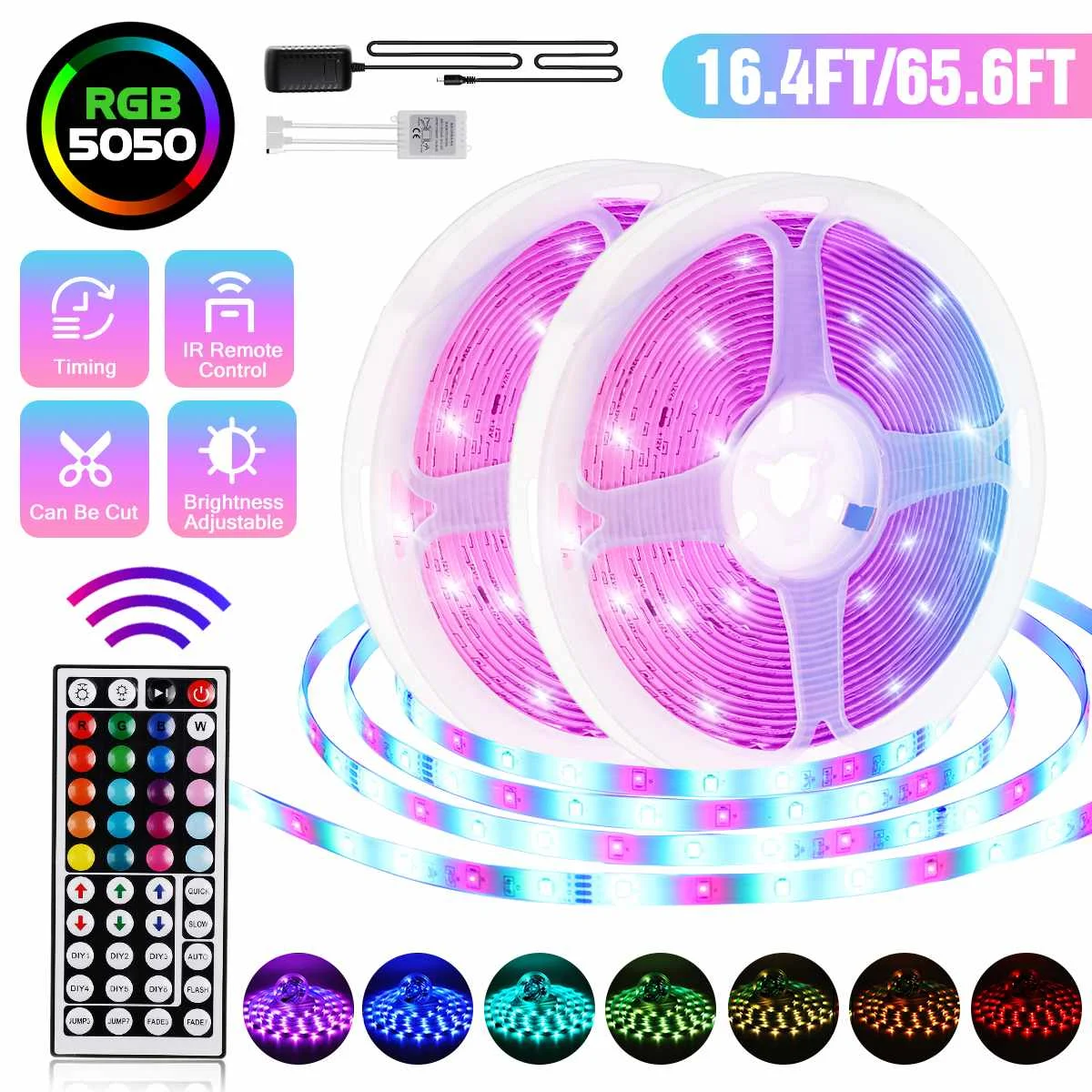 

Светодиодная лента 3 А, Bluetooth, 20 м, 44 кнопки, RGB 5050, светодиодсветильник лента s, гибкая светодиодная лента Wi-Fi для комнаты, дома, рождественской ...