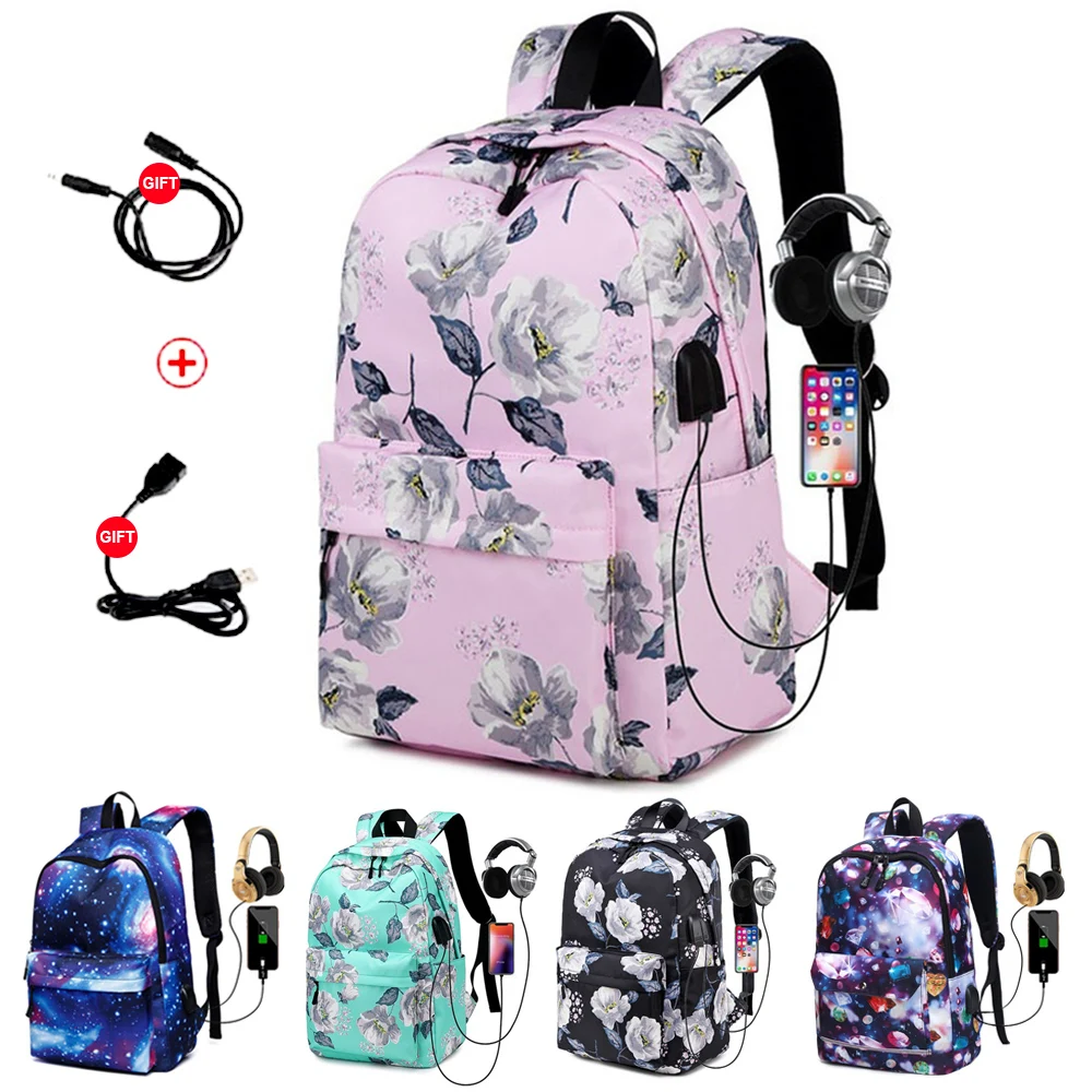 Модный водостойкий школьный рюкзак для девочек, для ноутбука 14 дюймов, розовые школьные ранцы для подростков, прочный дорожный ранец