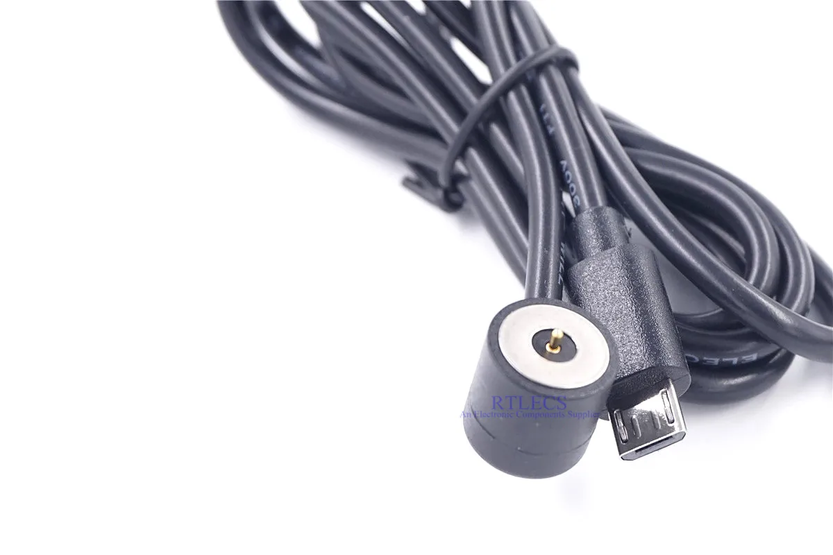 2 шт. зарядный кабель Micro USB разъем на магнит пружинный Pogo Pin 1 метр а угловой