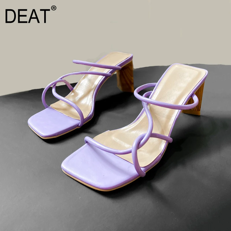 [DEAT] Новинка 2020 года Сезон весна лето Туфли на высоком каблуке с квадратным носком