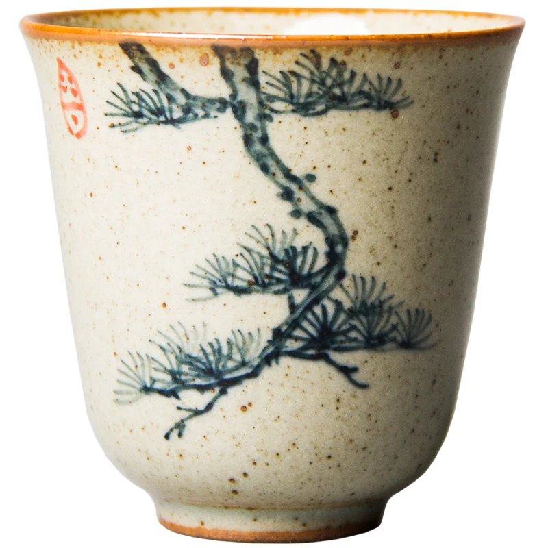 

ceramic tea cup hand painted blue and white antique tea cup coarse pottery kungfu tea set smelling cup old single cup