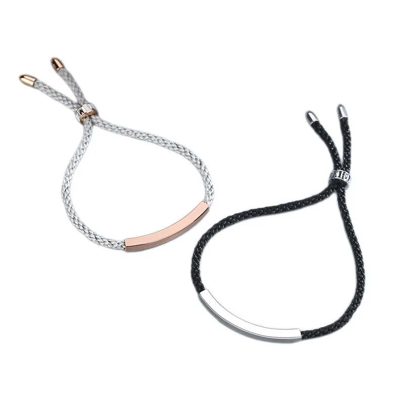 

S925 Sterling Silver Fall in Love Couple Bracelet Men and Women a Niche Design Simple Braided Hand Rope Gift Jewelry