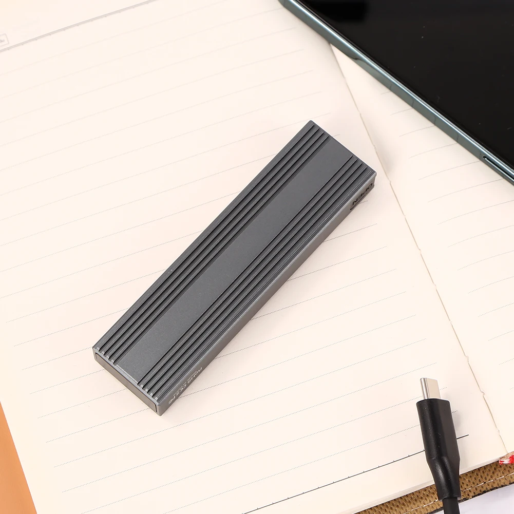 Aluminum Alloy USB 3.1 Type-C SSD Enclosure 10Gbps Box Compatible for NVME PCI-E Protocol and SATA NGFF Protocol