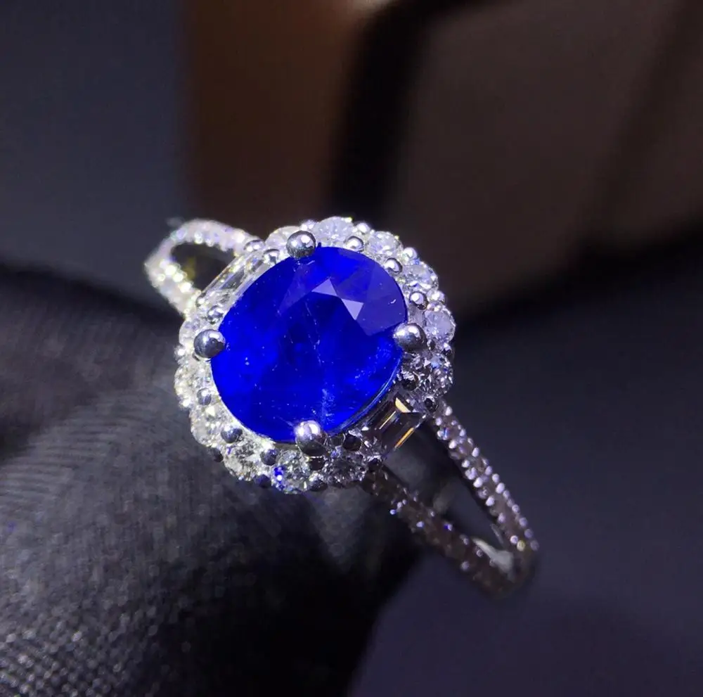 Ювелирные изделия и натуральных материалов василькового сапфира 1.29ct Myanmar