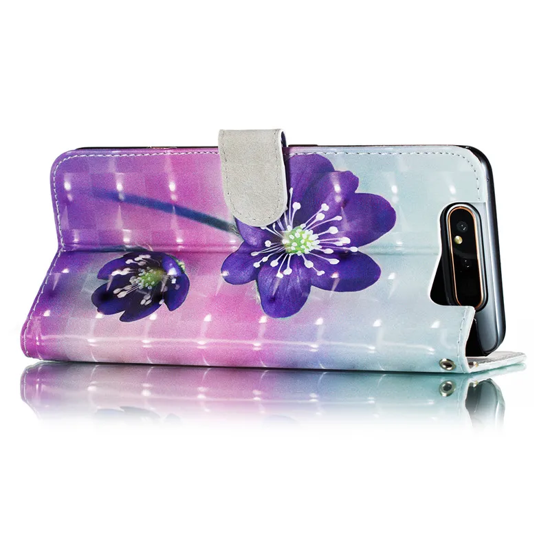 Флип чехол для телефона samsung a80 силиконовый на заднюю панель подставка бумажник