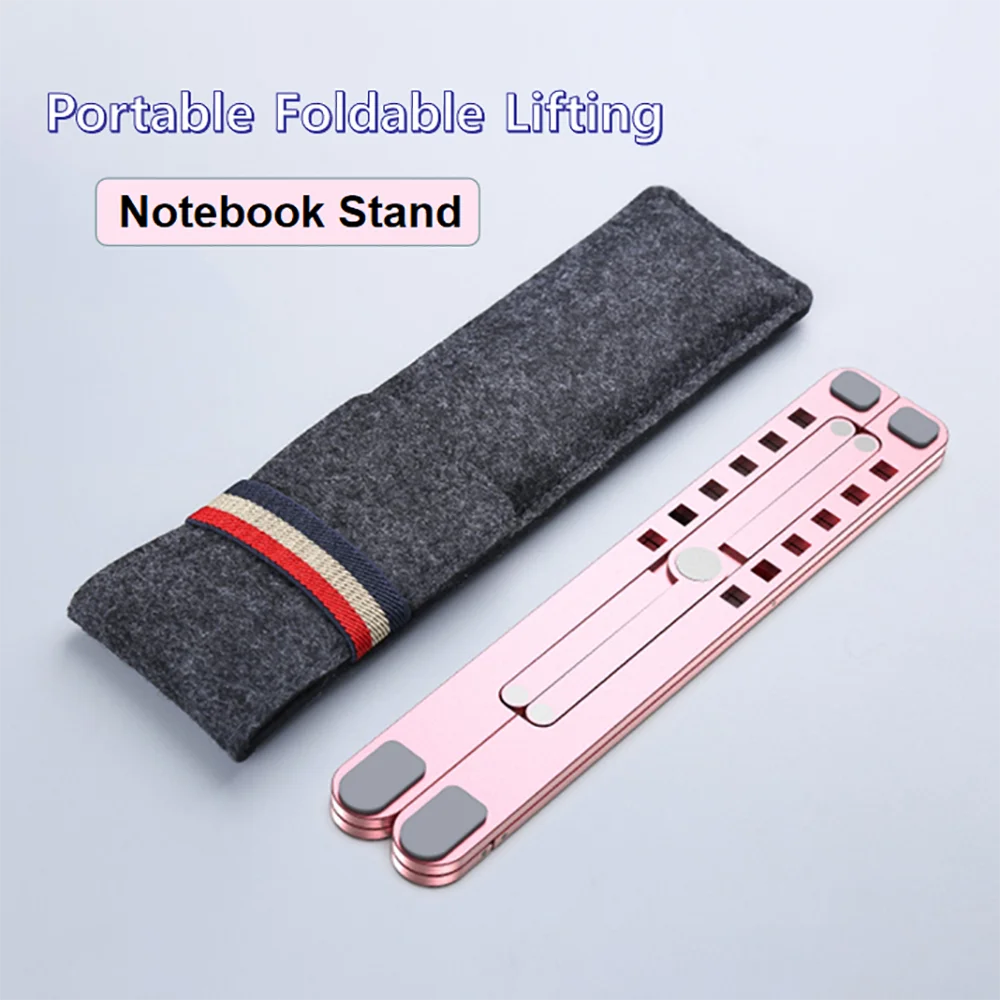 

Laptop Stand Desktop Lifting Shelf MacBook Portable Height Adjustment Increased Heat Dissipation Bracket Aluminum Alloy Foldable