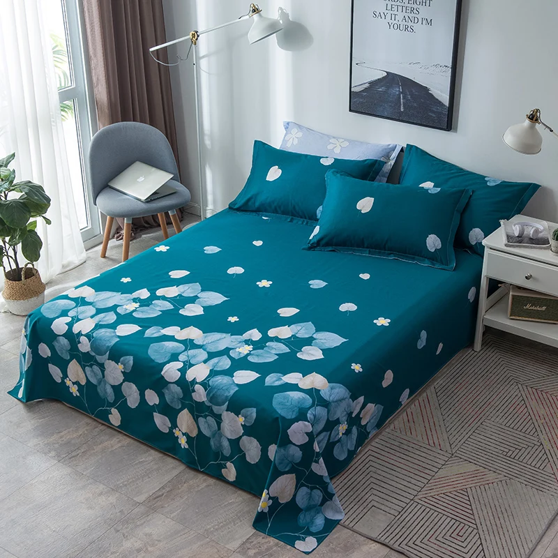 

100% Cotton Bedlinen Nordic bedclothes bedcover Spring/Summer Season green Leaf Duvet Cover Pillowcase queen King Bedding set