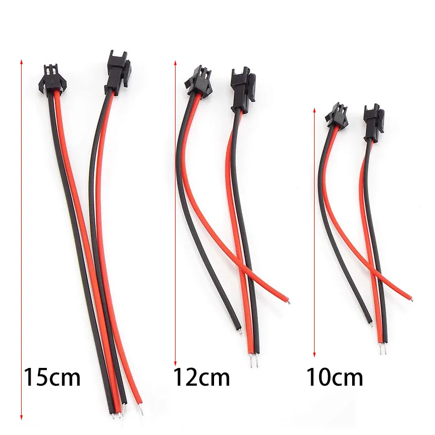 

10cm 12cm 15cm JST SM 2 Pins Plug Male to Female Male Wire Connector 2pin Cable for LED Lamp Strips Tape Lights U26