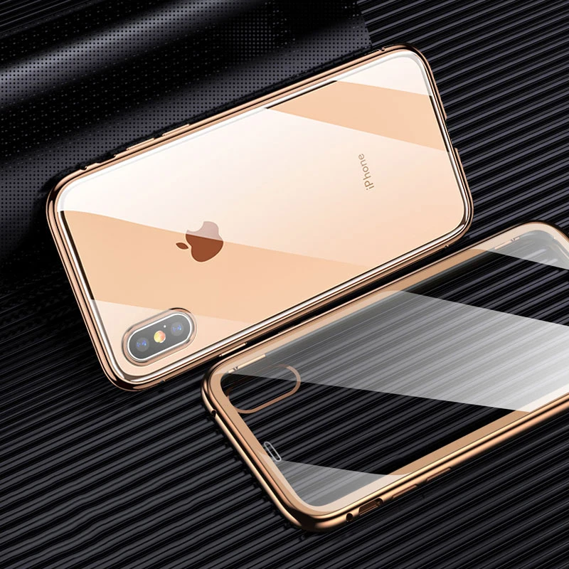 Двусторонний стеклянный магнитный металлический чехол для iPhone 11 Pro Max 7 8 Plus XS Max XS X XR 6 6S защитный чехол из закаленного стекла