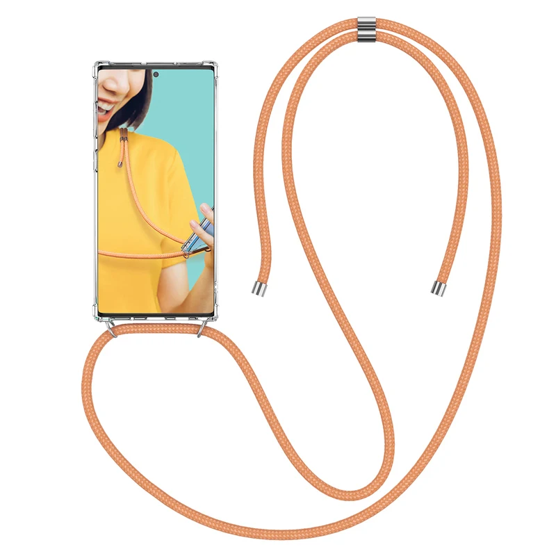 Ожерелье прозрачный жесткий корпус из ТПУ для samsung Galaxy Note10 Plus S10e A20e A40 A50 A70 чехол с