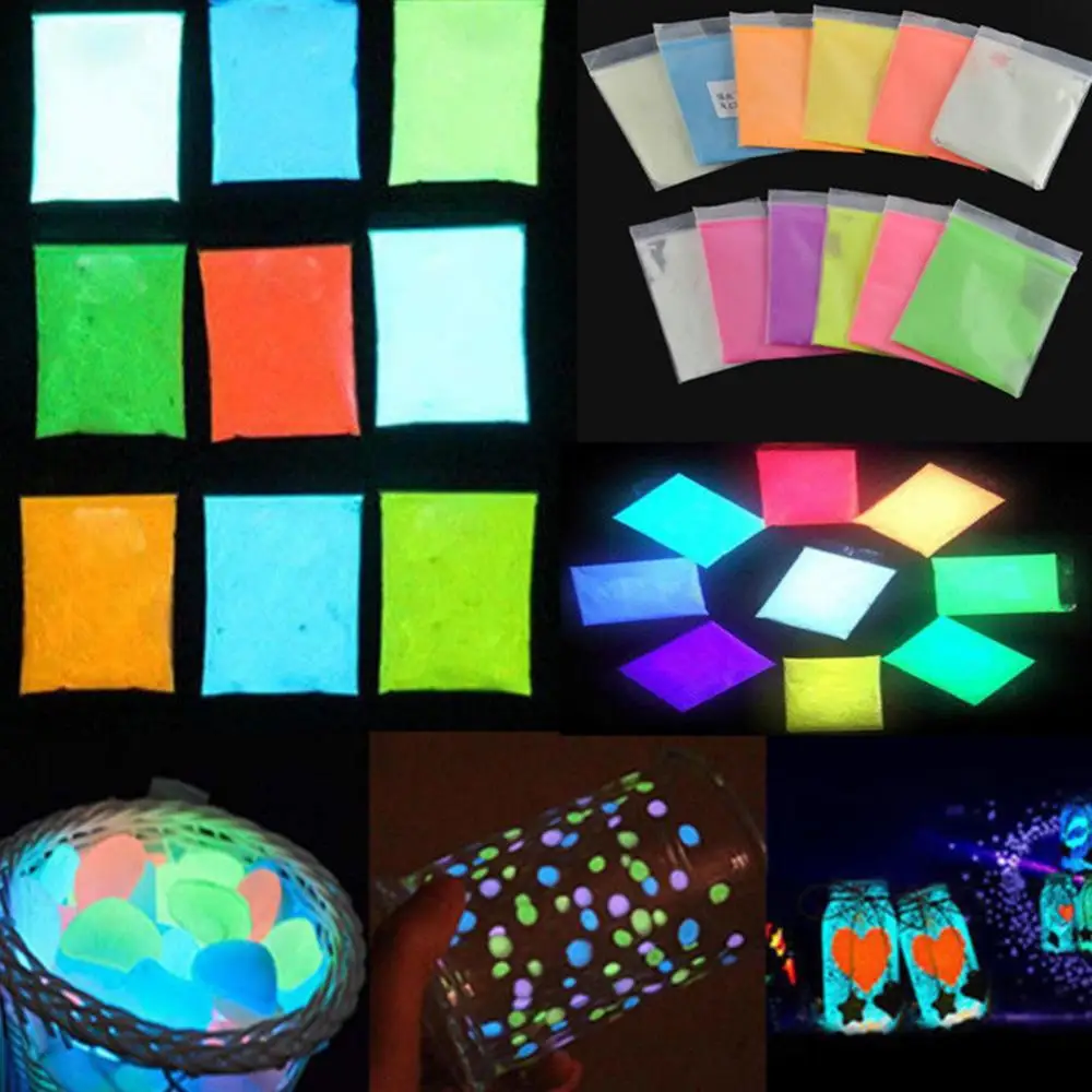 

10g Super Bright Glow in the Dark Environmental Fluorescent Powder DIY Pigment Nail Art Nail Glitter Fluorescent Powder