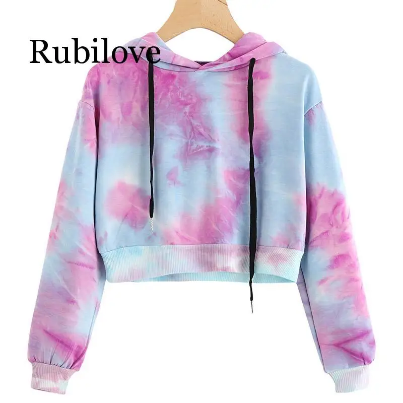 

New Design European Style Hooded Neck Pullover Long Sleeve Color Space Printing Women Fashion Short Paragraph Sweatshirts