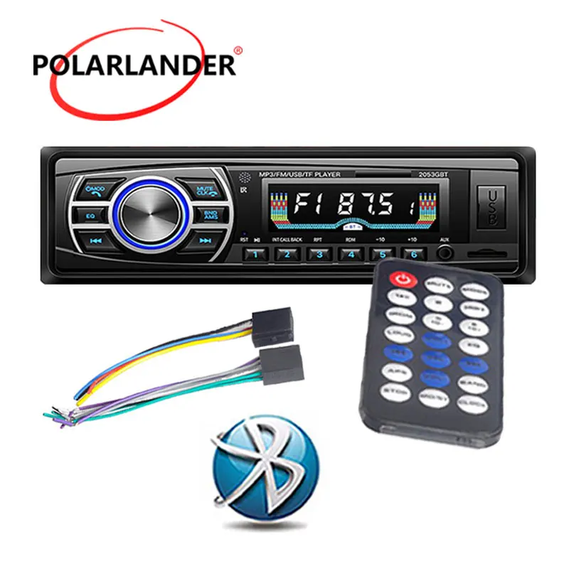 Автомагнитола 1 Din Автомобильный MP3 плеер Aux in FM Тернер Bluetooth 12 В Поддержка USB/SD/MMC